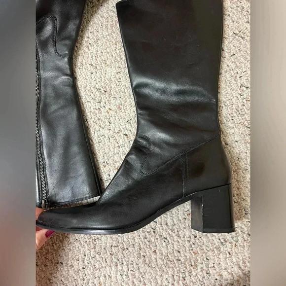 Enzo Angiolini black leather snip toe heeled boots 8.5 - Picture 5 of 9
